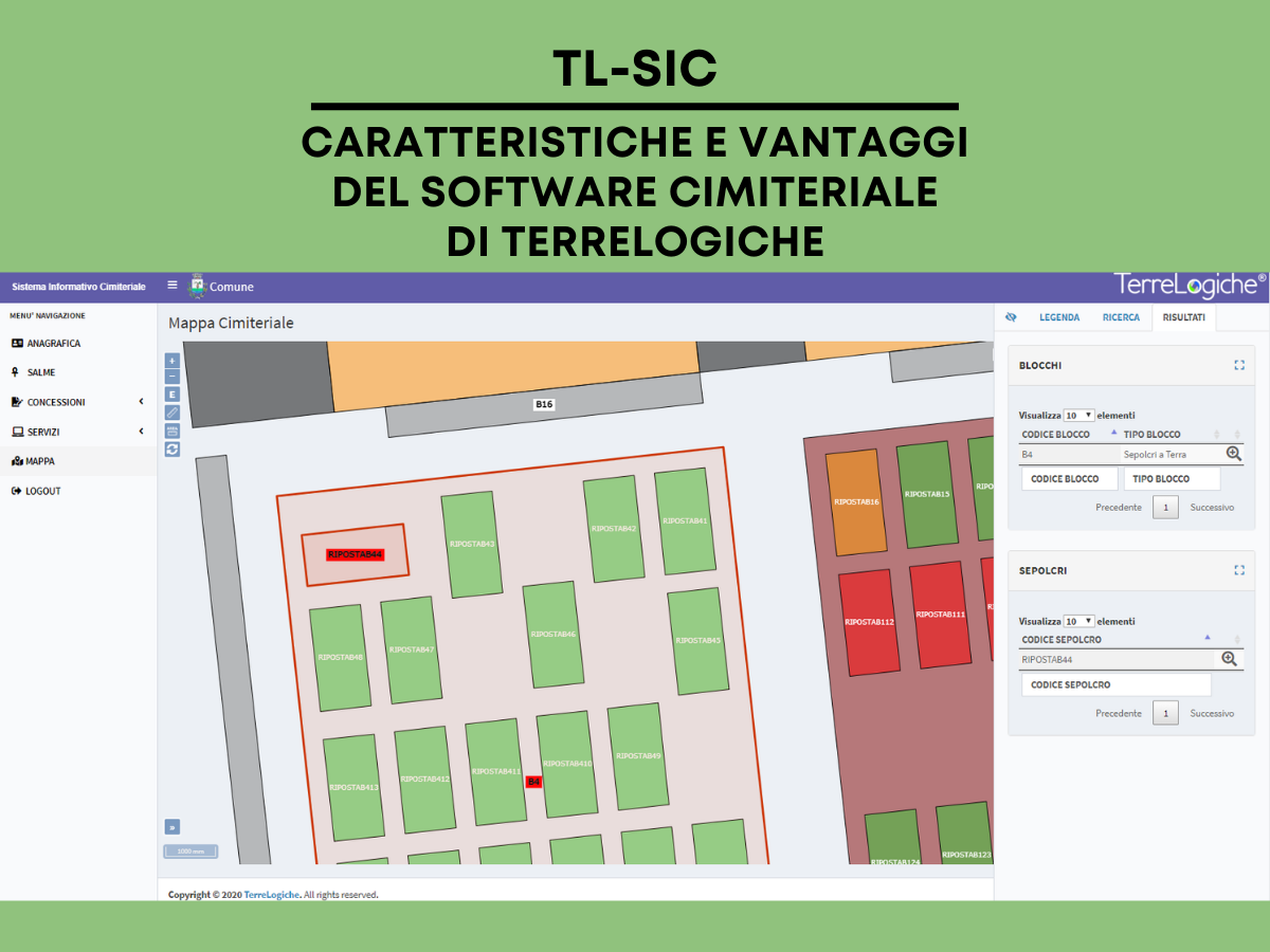 TL-SIC: caratteristiche e vantaggi del software TerreLogiche per la gestione cimiteriale informatizzata